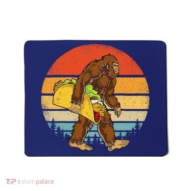 Bigfoot Carrying Taco Funny Cinco De Mayo Sasquatch Mousepad