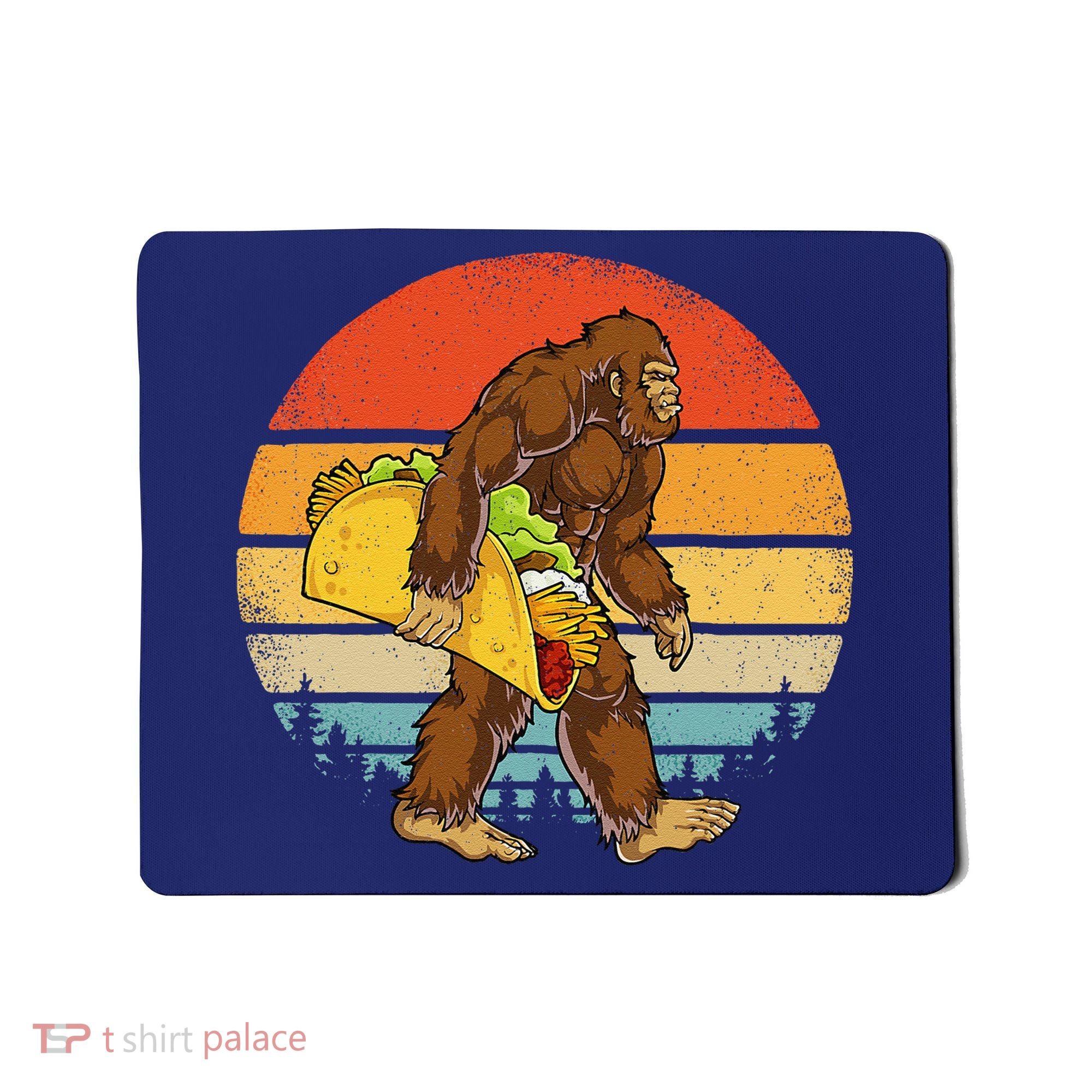 Bigfoot Carrying Taco Funny Cinco De Mayo Sasquatch Mousepad