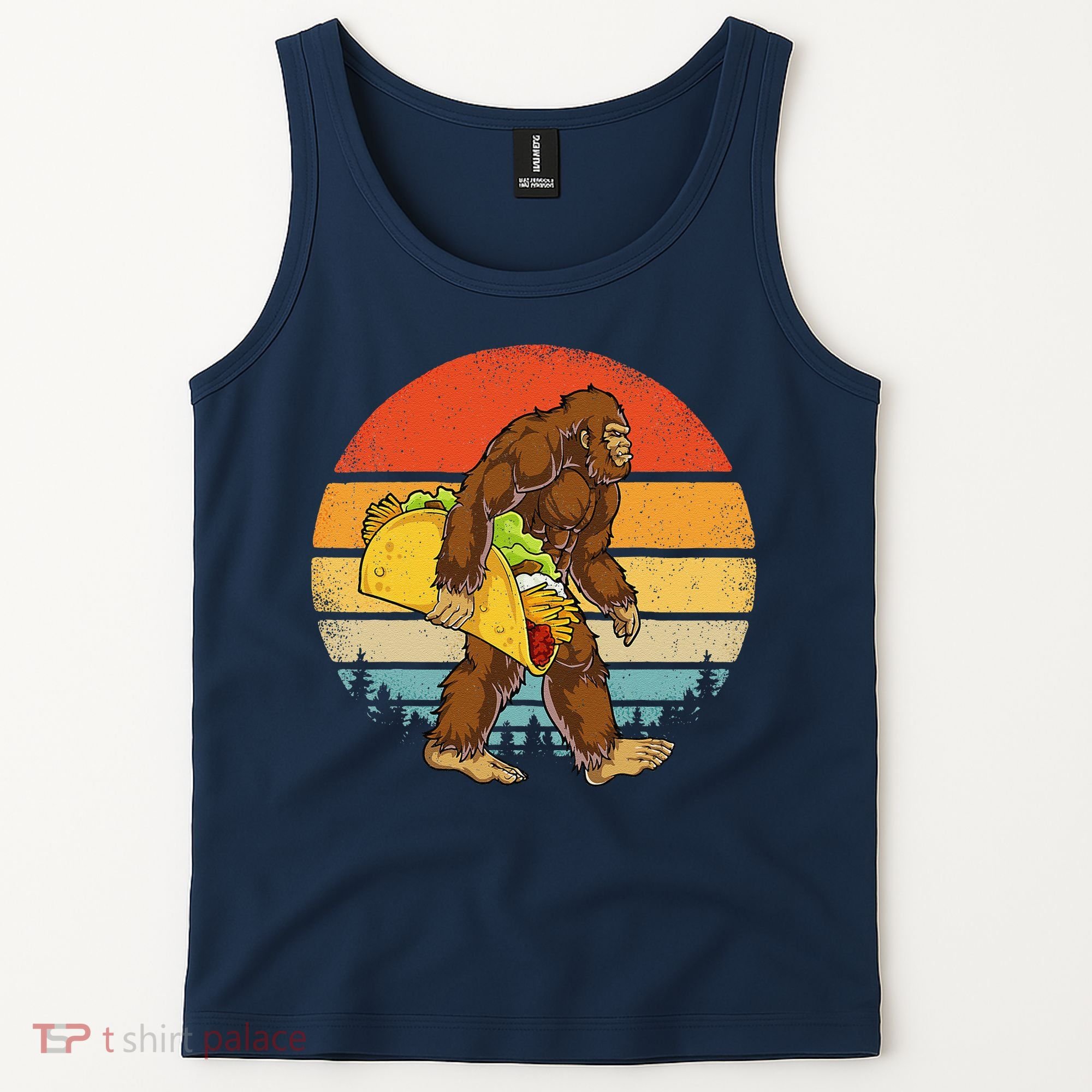 Bigfoot Carrying Taco Funny Cinco De Mayo Sasquatch Tank Top