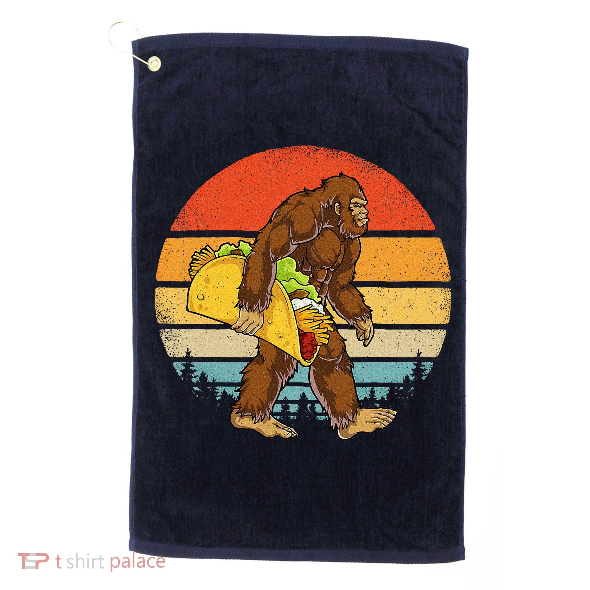 Bigfoot Carrying Taco Funny Cinco De Mayo Sasquatch Golf Towel