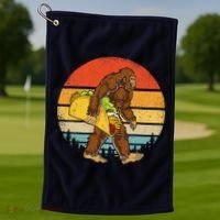 Bigfoot Carrying Taco Funny Cinco De Mayo Sasquatch Golf Towel thumb 1