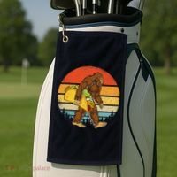 Bigfoot Carrying Taco Funny Cinco De Mayo Sasquatch Golf Towel thumb 2