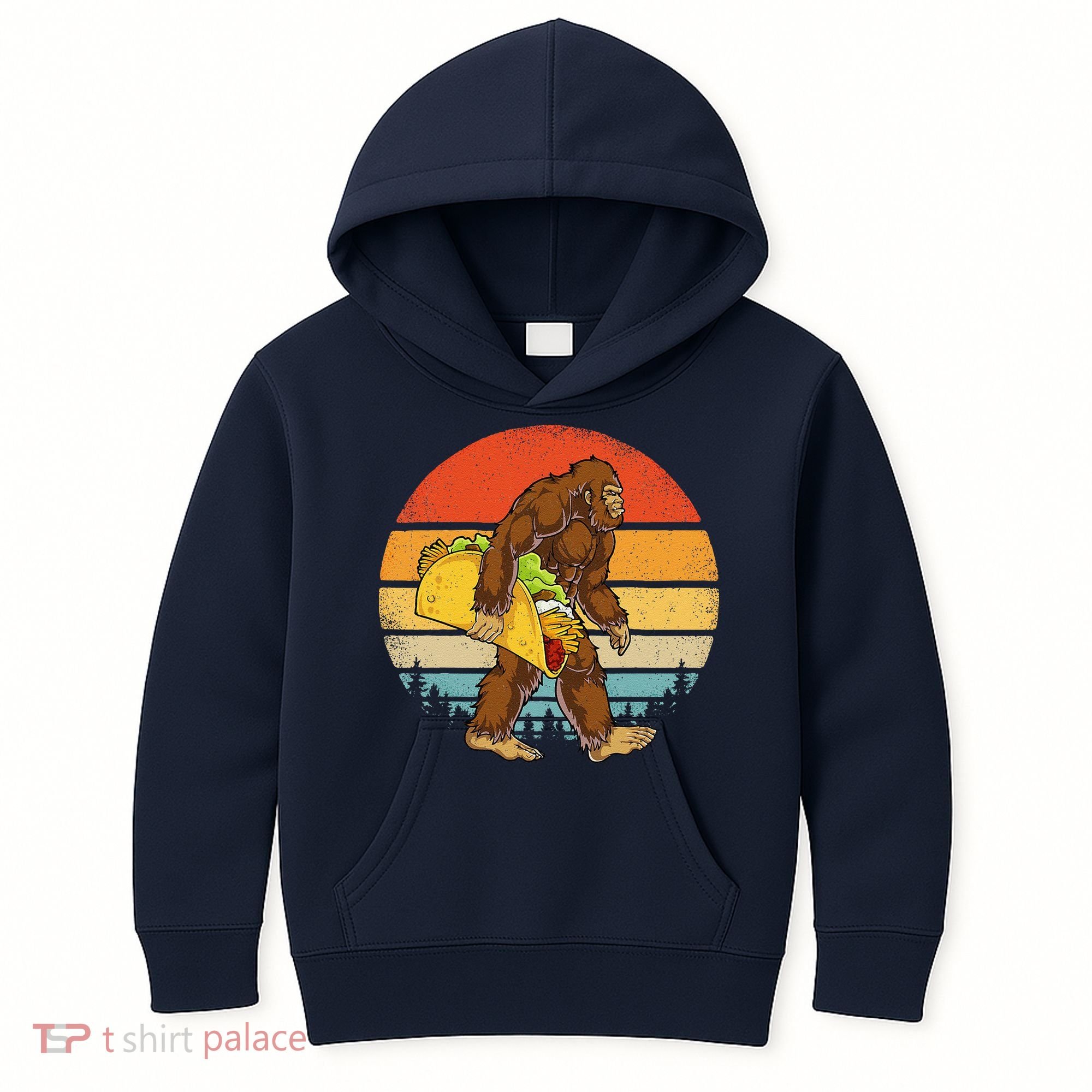 Bigfoot Carrying Taco Funny Cinco De Mayo Sasquatch Kids Hoodie