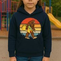 Bigfoot Carrying Taco Funny Cinco De Mayo Sasquatch Kids Hoodie thumb 3