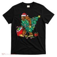 Bigfoot Christmas Tree Lights Xmas Sasquatch Lovers T-Shirt thumb 0