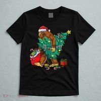 Bigfoot Christmas Tree Lights Xmas Sasquatch Lovers T-Shirt thumb 5