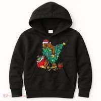 Bigfoot Christmas Tree Lights Xmas Sasquatch Lovers Kids Hoodie thumb 0