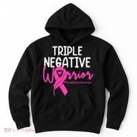 Breast Cancer Triple Negative Warrior Pink Ribbon Awareness Hoodie thumb 0