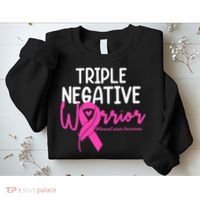 Breast Cancer Triple Negative Warrior Pink Ribbon Awareness Sweatshirt thumb 2