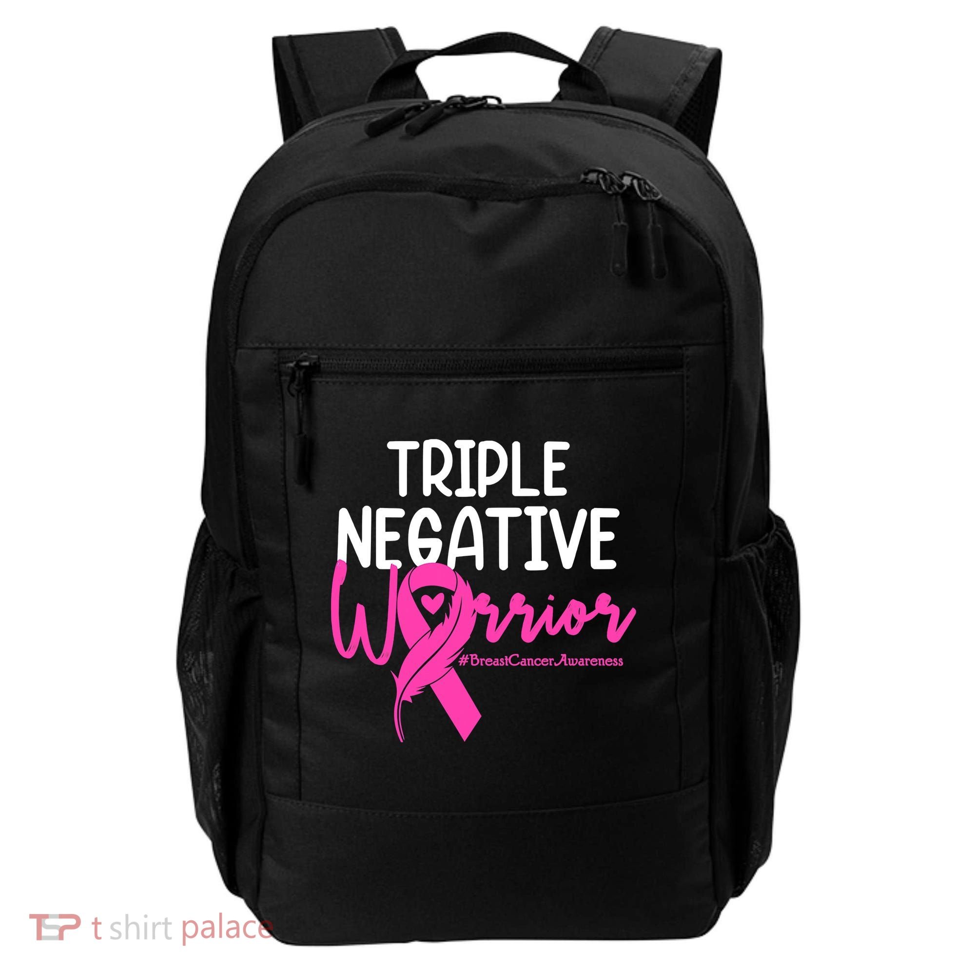 Breast Cancer Triple Negative Warrior Pink Ribbon Awareness Backpack