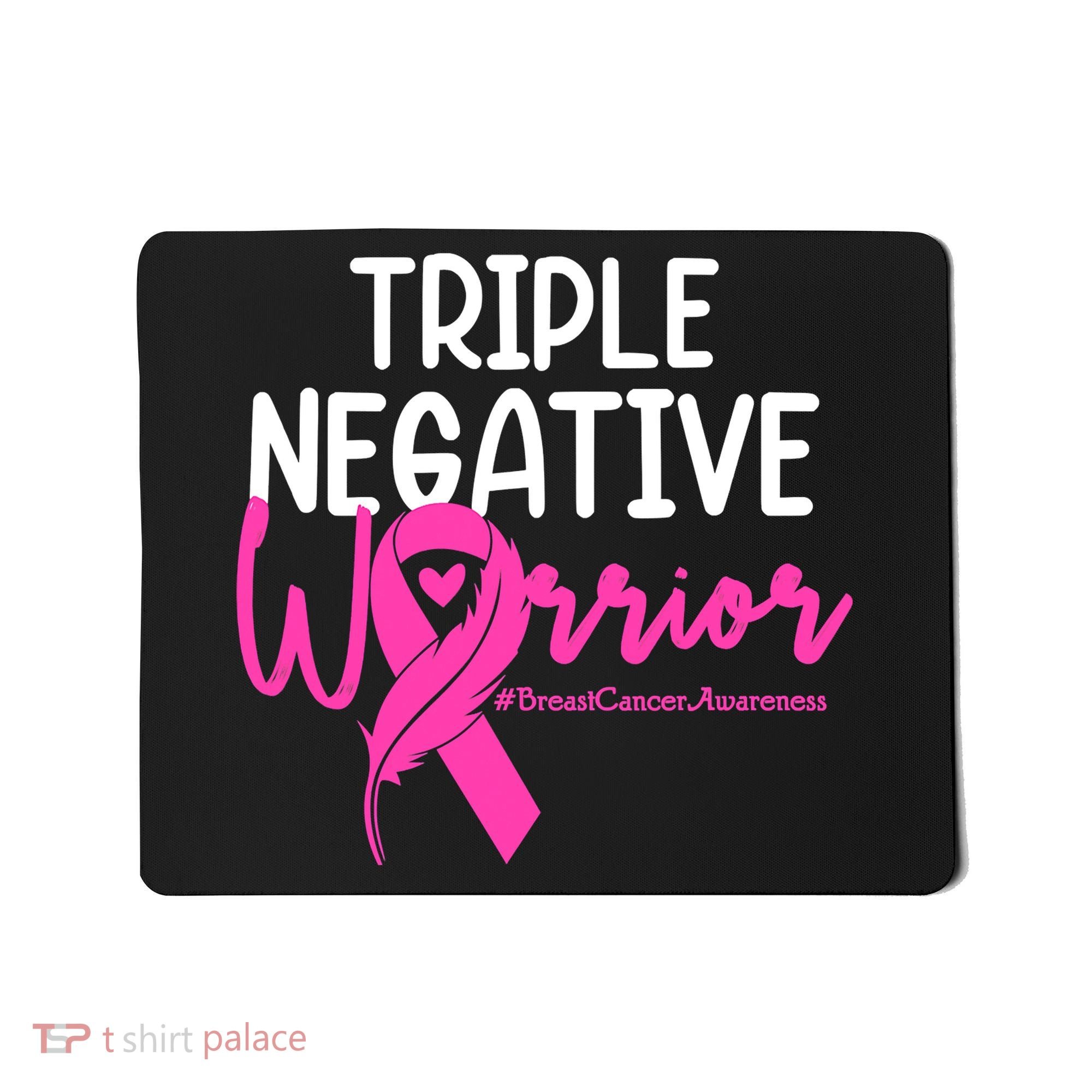 Breast Cancer Triple Negative Warrior Pink Ribbon Awareness Mousepad