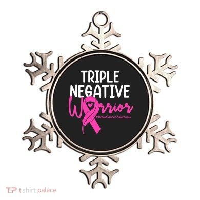 Breast Cancer Triple Negative Warrior Pink Ribbon Awareness Ornament