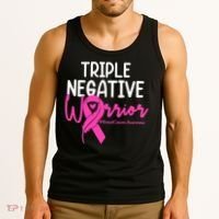 Breast Cancer Triple Negative Warrior Pink Ribbon Awareness Tank Top thumb 3