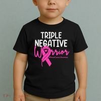 Breast Cancer Triple Negative Warrior Pink Ribbon Awareness Toddler T-Shirt thumb 2