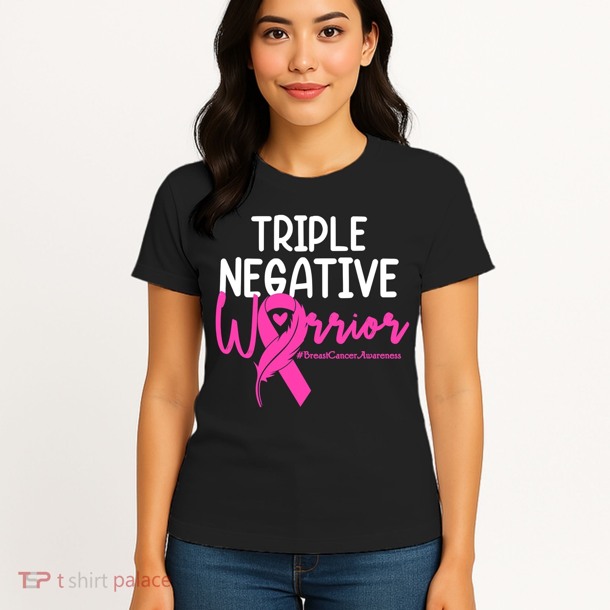 Breast Cancer Triple Negative Warrior Pink Ribbon Awareness Women's T-Shirt