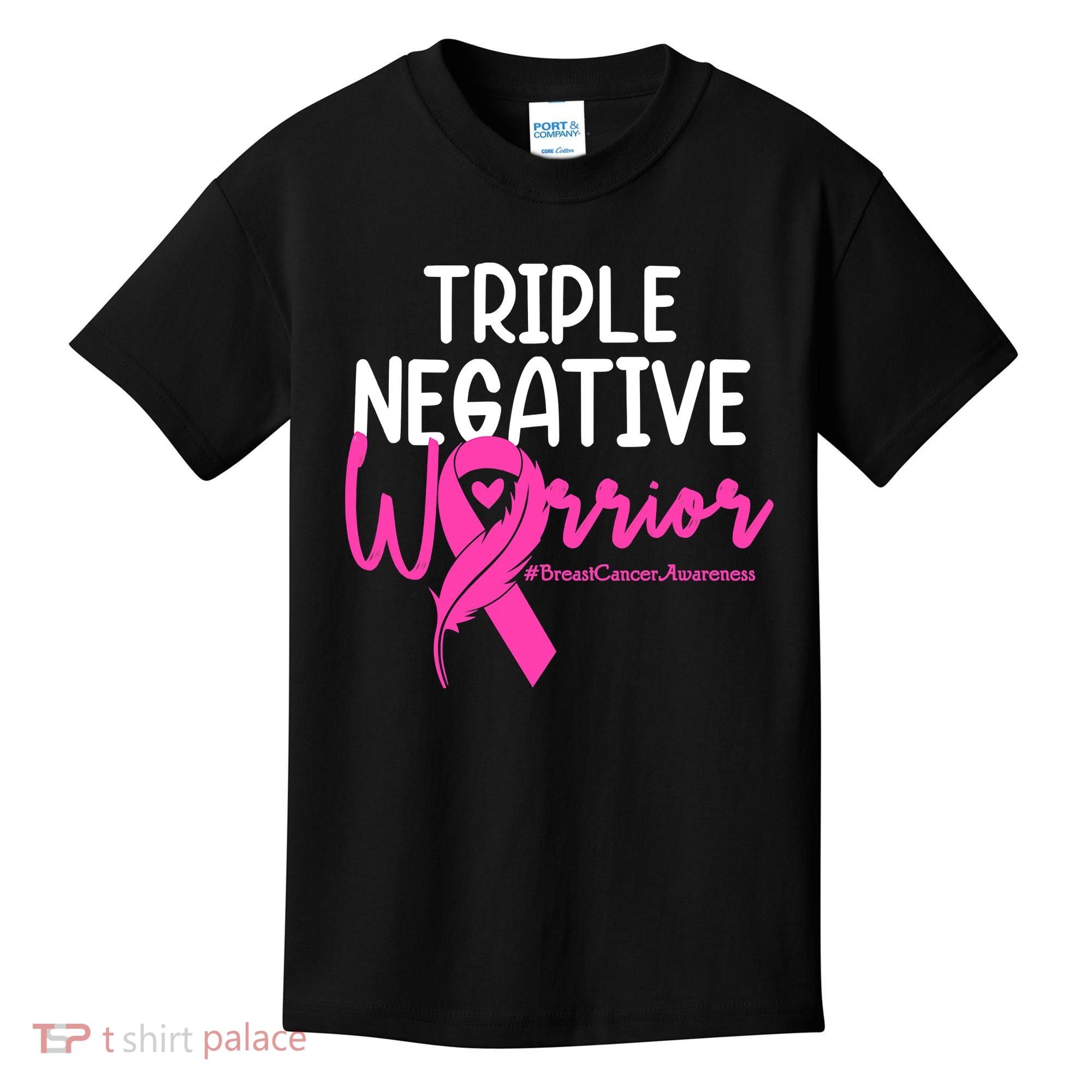 Breast Cancer Triple Negative Warrior Pink Ribbon Awareness Kids T-Shirt
