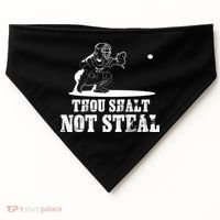 Baseball Catcher Thou Shalt Not Steal - Religious Gift USA-Made Doggie Bandana thumb 0