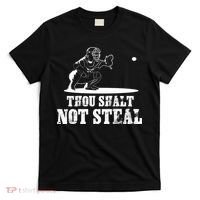 Baseball Catcher Thou Shalt Not Steal - Religious Gift T-Shirt thumb 0
