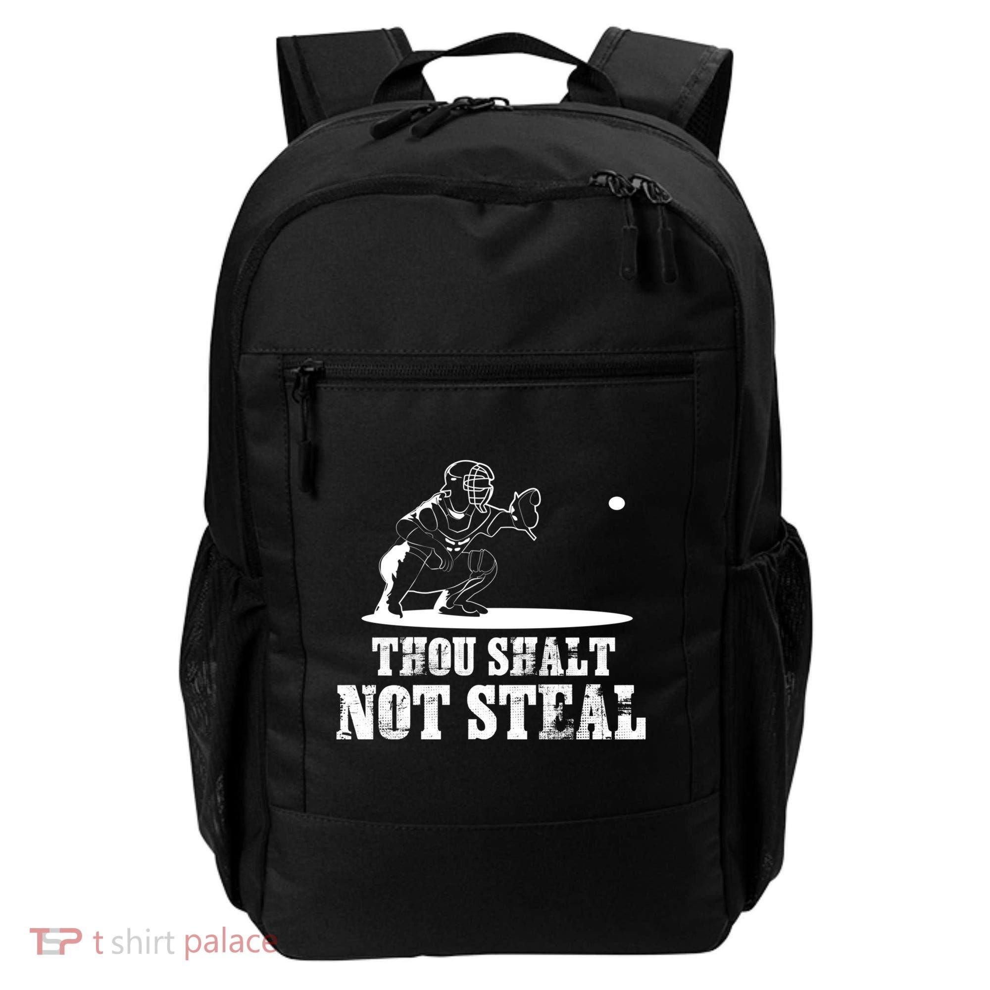 Baseball Catcher Thou Shalt Not Steal - Religious Gift Backpack