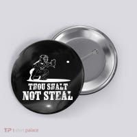 Baseball Catcher Thou Shalt Not Steal - Religious Gift Button thumb 0