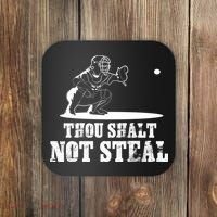 Baseball Catcher Thou Shalt Not Steal - Religious Gift Coaster thumb 0