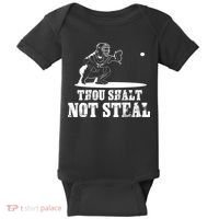 Baseball Catcher Thou Shalt Not Steal - Religious Gift Baby Bodysuit thumb 0