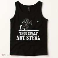 Baseball Catcher Thou Shalt Not Steal - Religious Gift Tank Top thumb 2