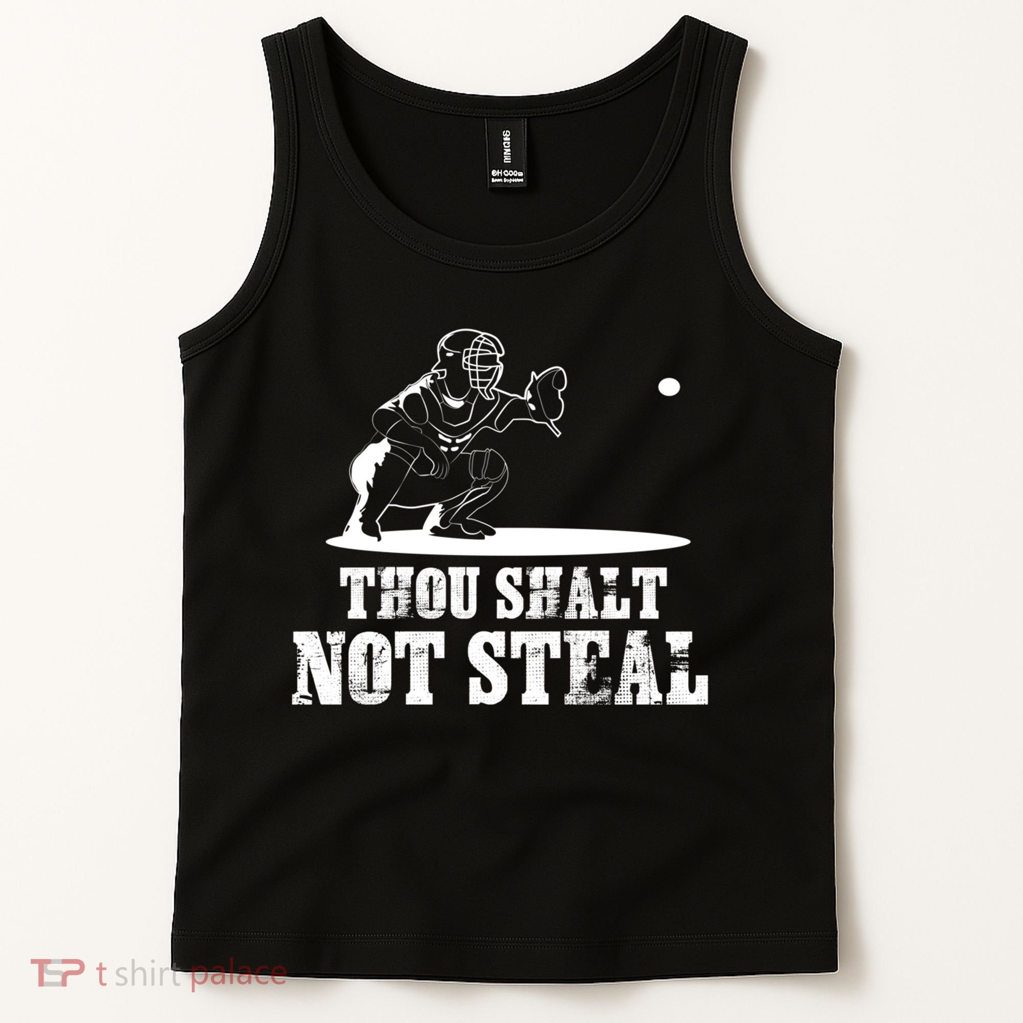 Baseball Catcher Thou Shalt Not Steal - Religious Gift Tank Top
