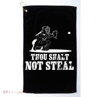 Baseball Catcher Thou Shalt Not Steal - Religious Gift Golf Towel thumb 0