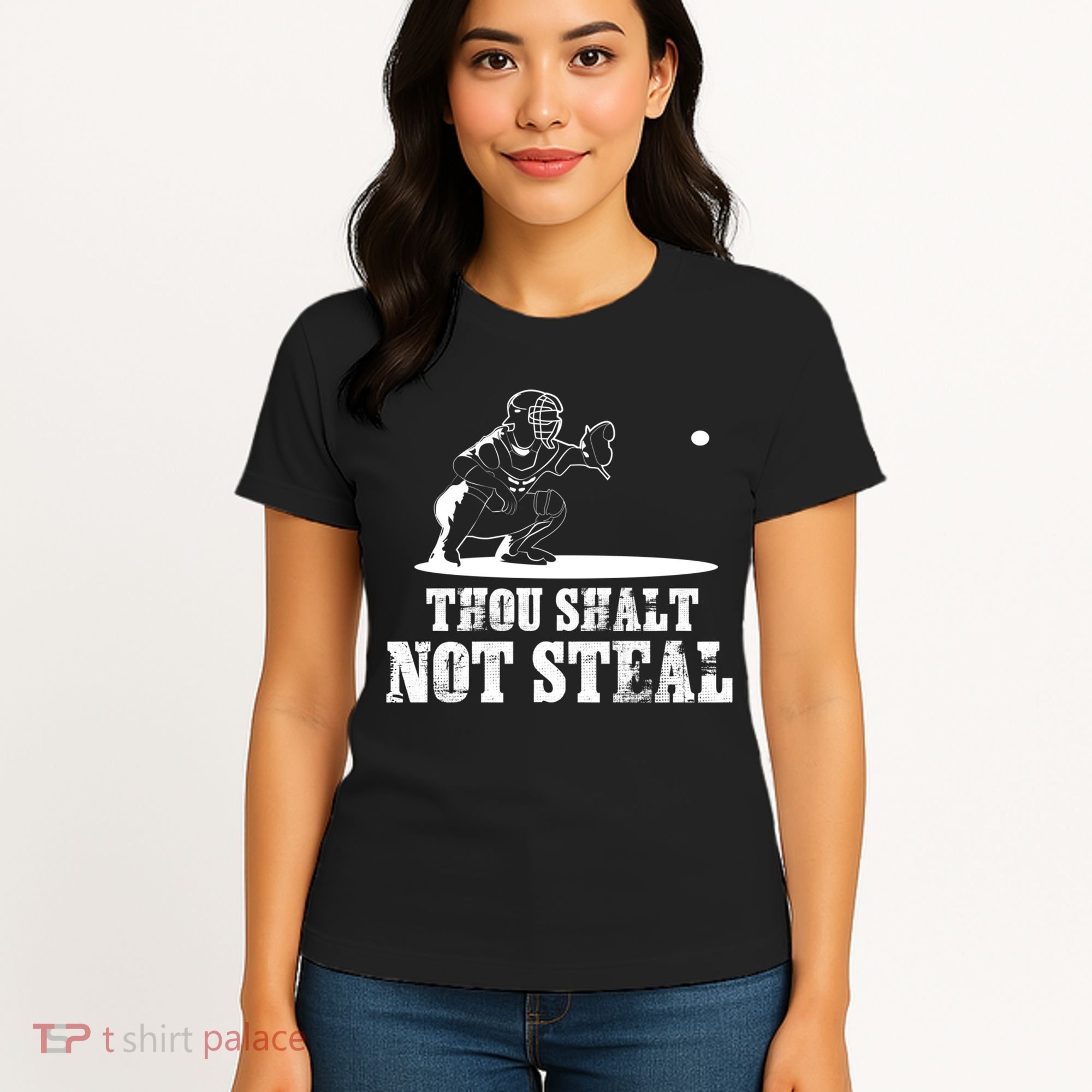 Baseball Catcher Thou Shalt Not Steal - Religious Gift Women's T-Shirt