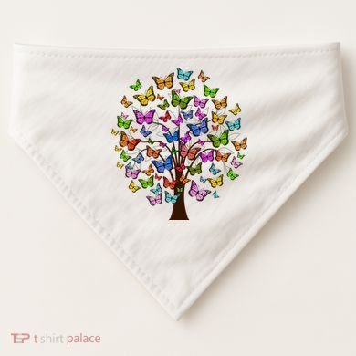 Butterfly Colorful Tree USA-Made Doggie Bandana