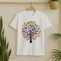 Butterfly Colorful Tree T-Shirt thumb 2