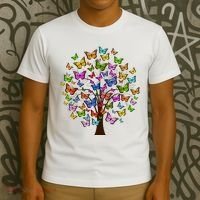 Butterfly Colorful Tree T-Shirt thumb 3
