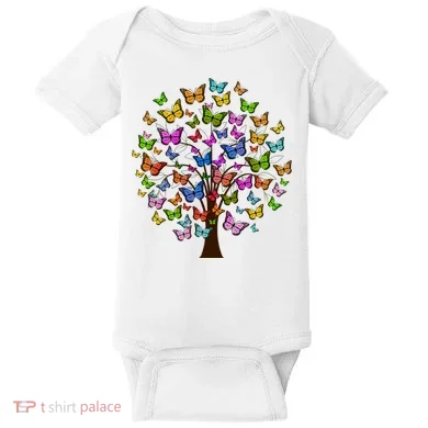 Butterfly Colorful Tree Baby Bodysuit