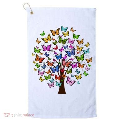 Butterfly Colorful Tree Golf Towel