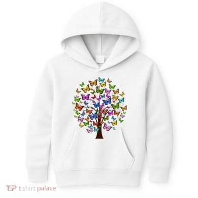 Butterfly Colorful Tree Kids Hoodie