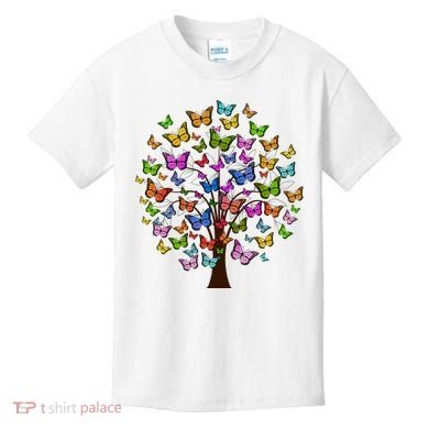 Butterfly Colorful Tree Kids T-Shirt