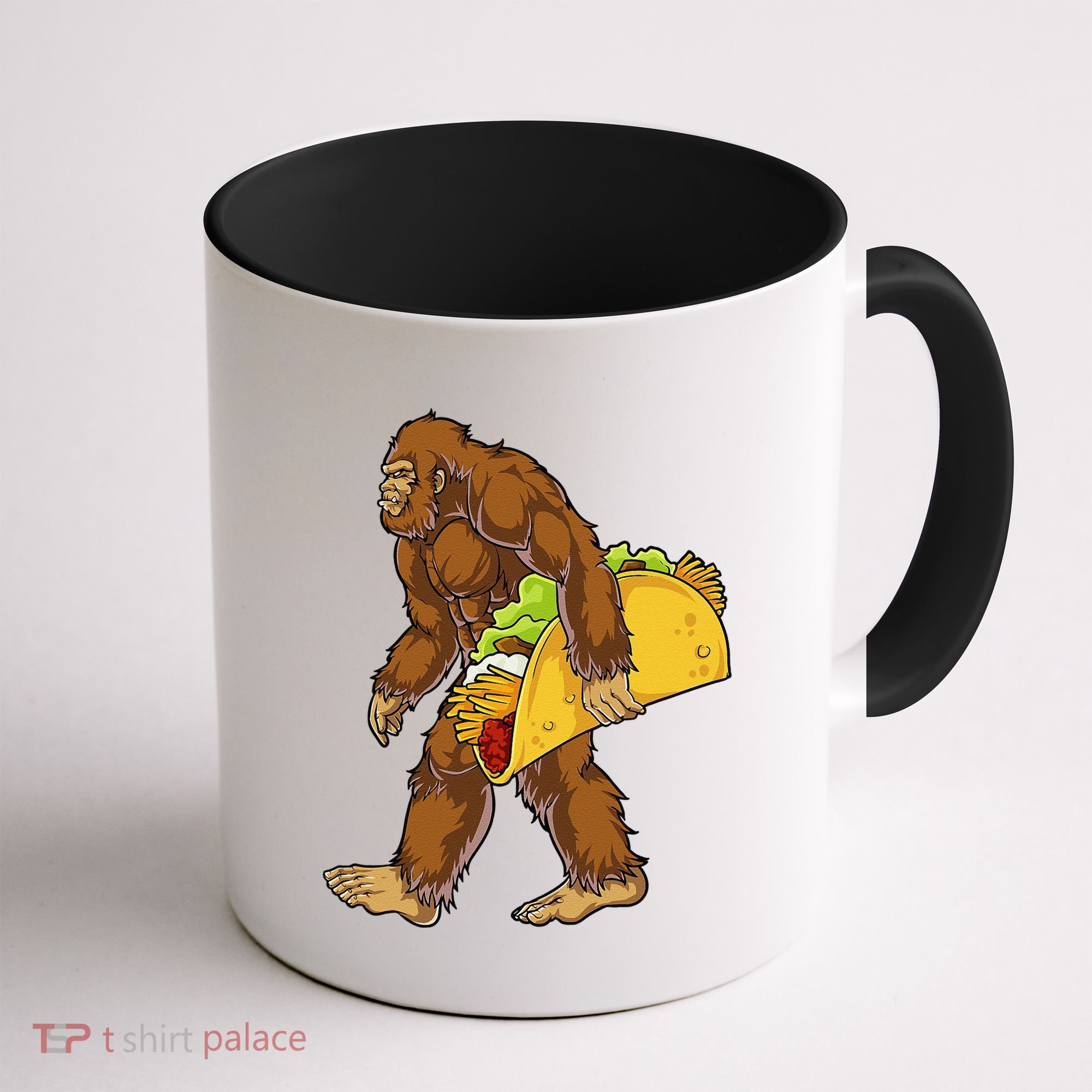Bigfoot Carrying Taco Funny Cinco De Mayo Sasquatch Funny Coffee Mug