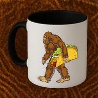 Bigfoot Carrying Taco Funny Cinco De Mayo Sasquatch Funny Coffee Mug thumb 2