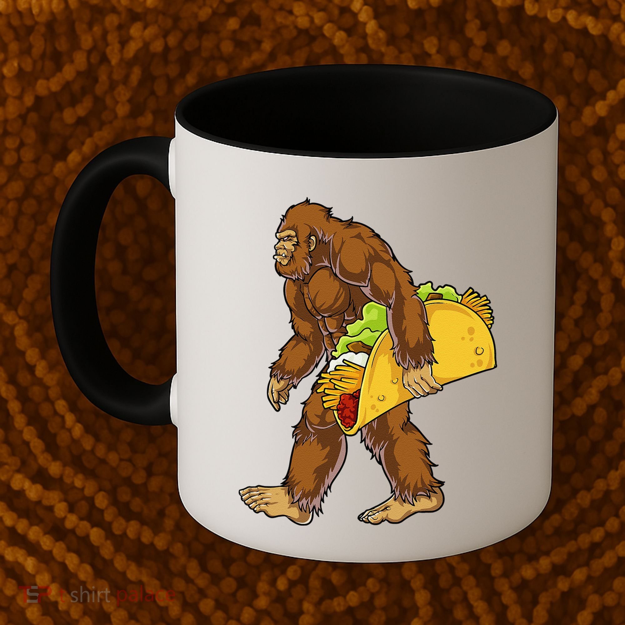 Bigfoot Carrying Taco Funny Cinco De Mayo Sasquatch Funny Coffee Mug