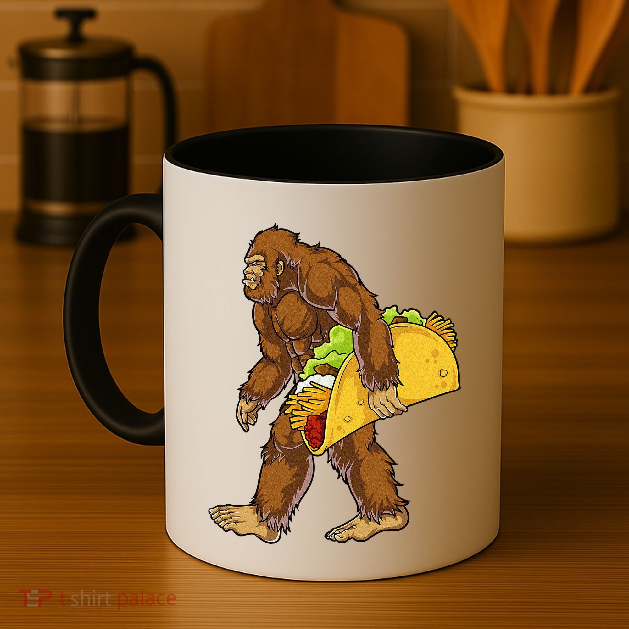 Bigfoot Carrying Taco Funny Cinco De Mayo Sasquatch Funny Coffee Mug