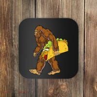 Bigfoot Carrying Taco Funny Cinco De Mayo Sasquatch Funny Coaster thumb 0