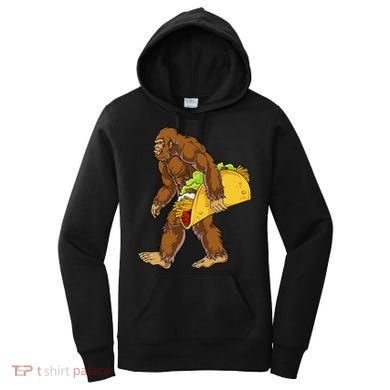 Bigfoot Carrying Taco Funny Cinco De Mayo Sasquatch Funny Women's Hoodie