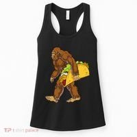 Bigfoot Carrying Taco Funny Cinco De Mayo Sasquatch Funny Women's Tank Top thumb 0