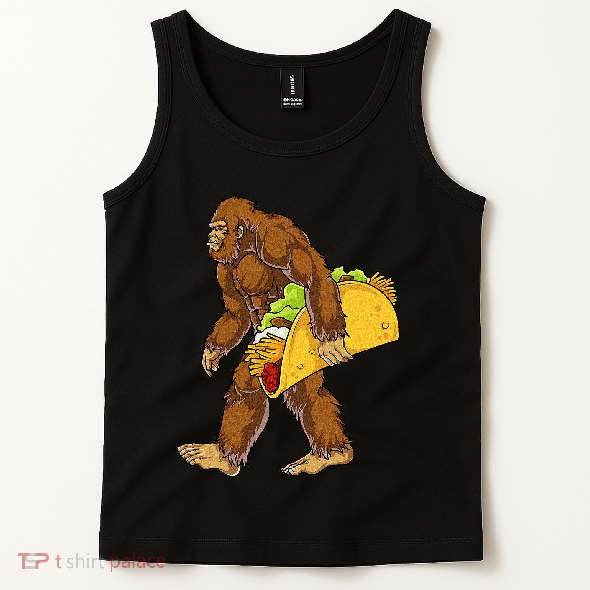 Bigfoot Carrying Taco Funny Cinco De Mayo Sasquatch Funny Tank Top