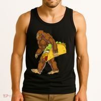 Bigfoot Carrying Taco Funny Cinco De Mayo Sasquatch Funny Tank Top thumb 3