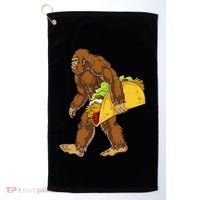 Bigfoot Carrying Taco Funny Cinco De Mayo Sasquatch Funny Golf Towel thumb 0