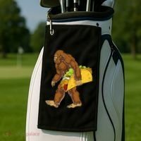 Bigfoot Carrying Taco Funny Cinco De Mayo Sasquatch Funny Golf Towel thumb 2