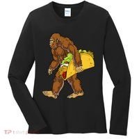 Bigfoot Carrying Taco Funny Cinco De Mayo Sasquatch Funny Women's Long Sleeve Shirt thumb 0