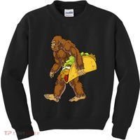 Bigfoot Carrying Taco Funny Cinco De Mayo Sasquatch Funny Kids Sweatshirt thumb 0